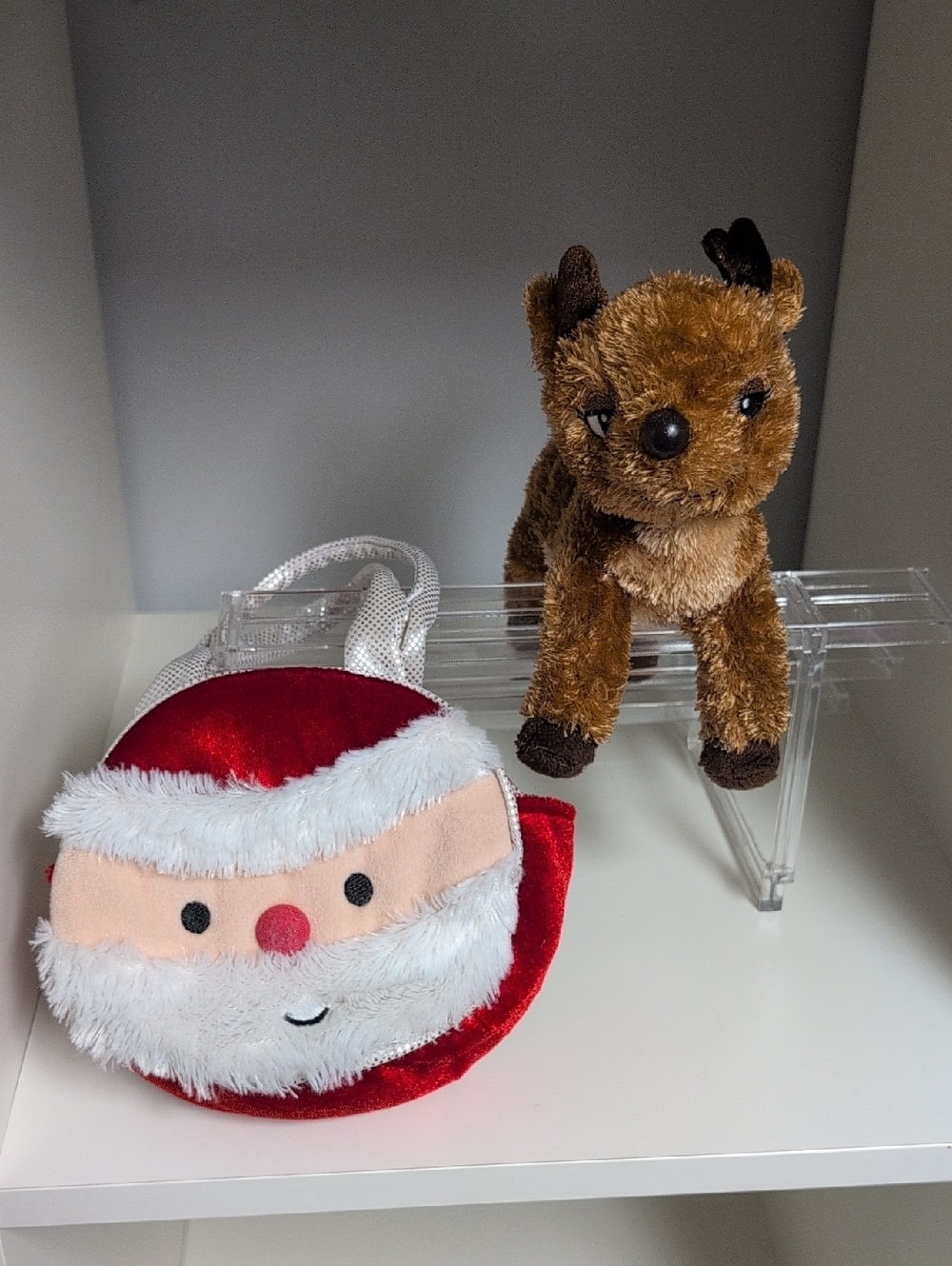 Aurora Christmas Plush And Carrying Bag Reindeer Santa Holiday Pet 7"